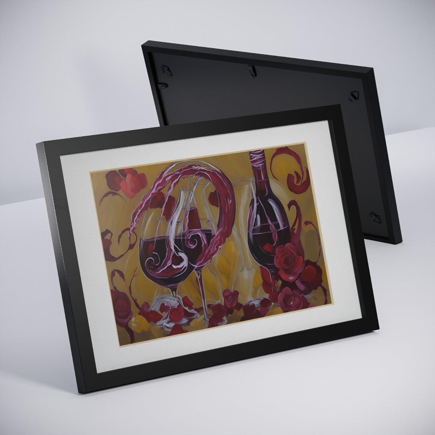 Wine framed art bar gift for mom black for the kitchen dining room poster v7