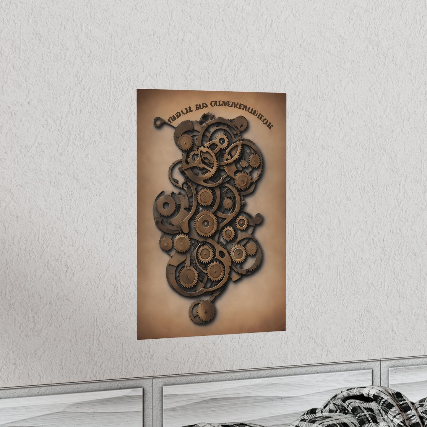 Steampunk Sign hanging poster Premium Matte Vertical Posters for the man cave library bar art garage v2