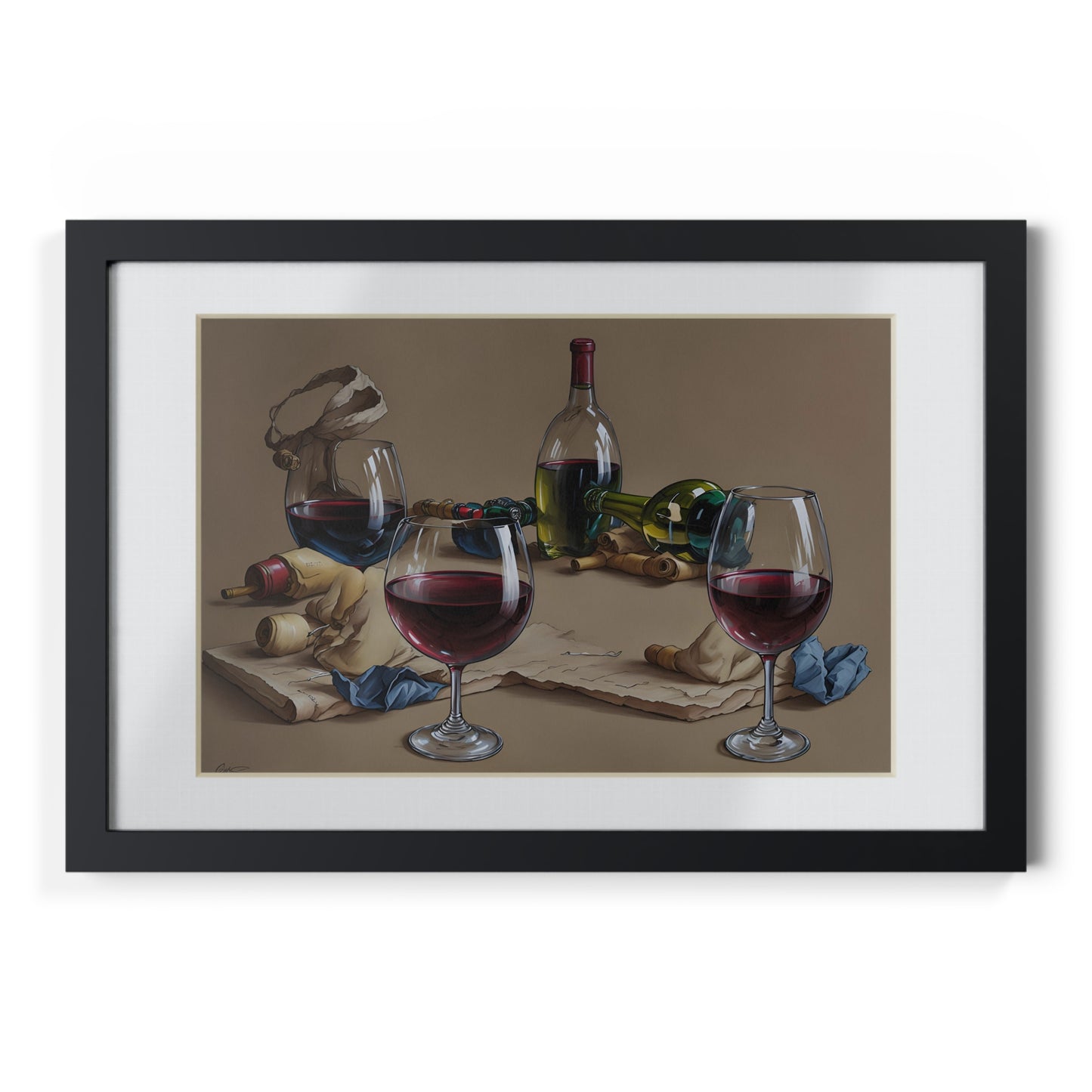 Wine framed art bar gift for mom black for the kitchen dining room poster v6