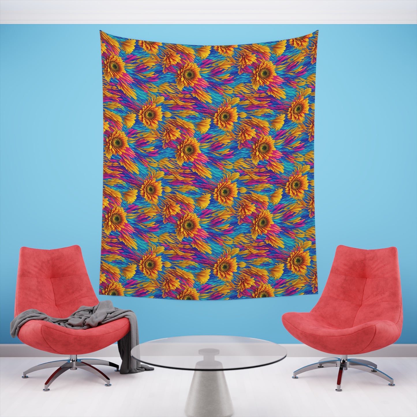 Rainbow Flower Tapestry for the wall for pride and celebrating inclusiveness lgbtq ally wall art gay wall art up to 100 inches show pride v2