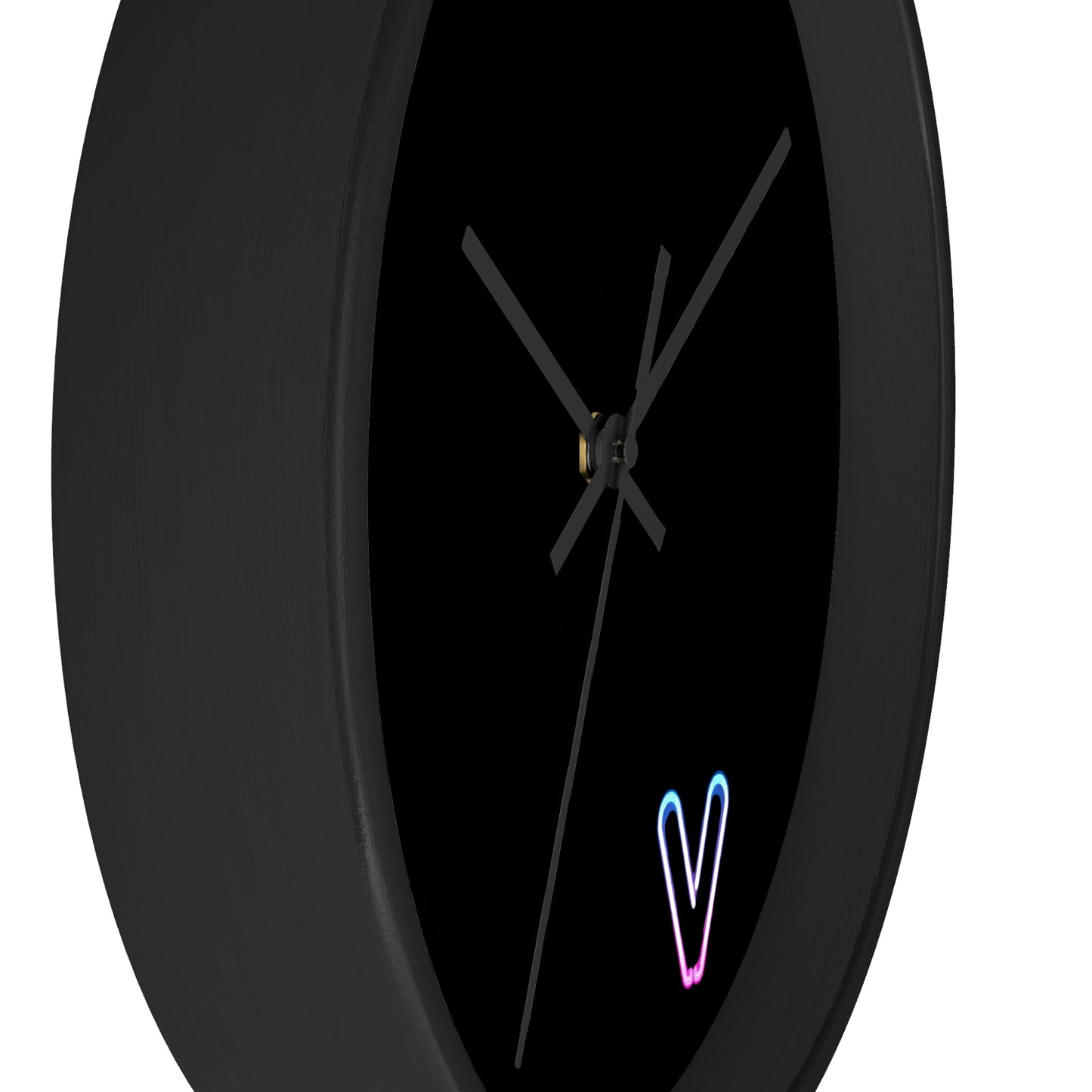 Minimalist Wall Clock black neon V design because 5 oclock is the only time that matters analog Wall Clock for office workplace bar mancave