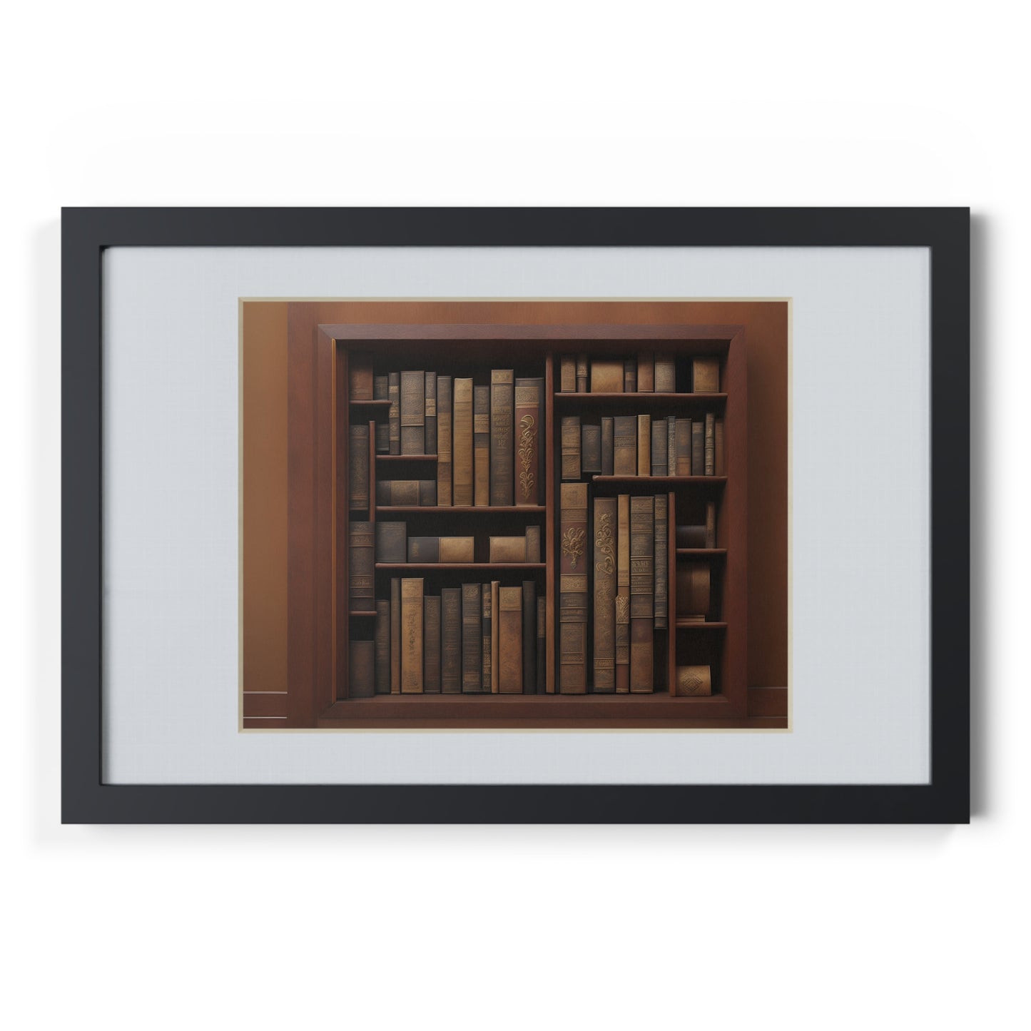 Library framed art library bookshelf studio study office poster teacher 2