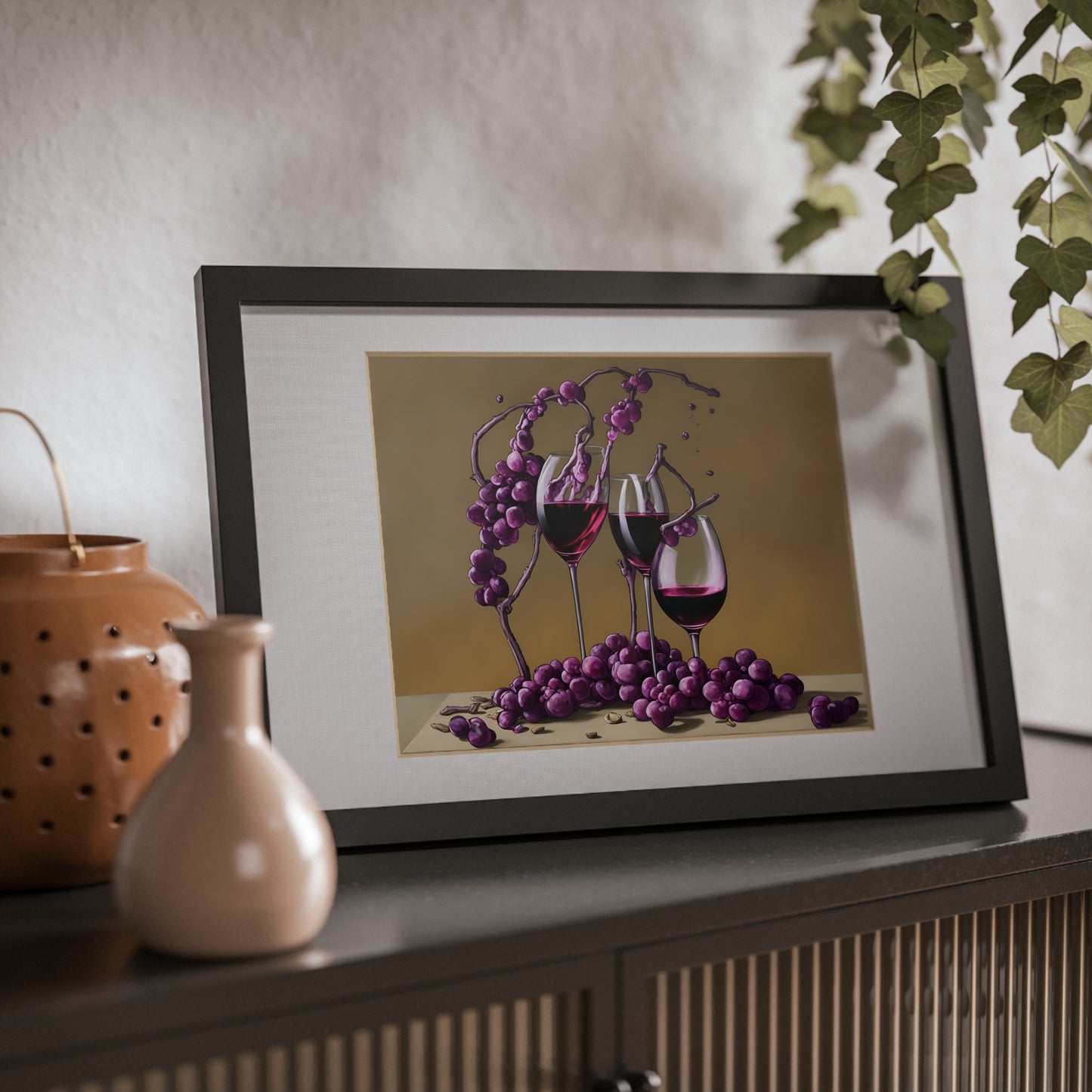 Wine framed art bar gift for mom black for the kitchen dining poster v9