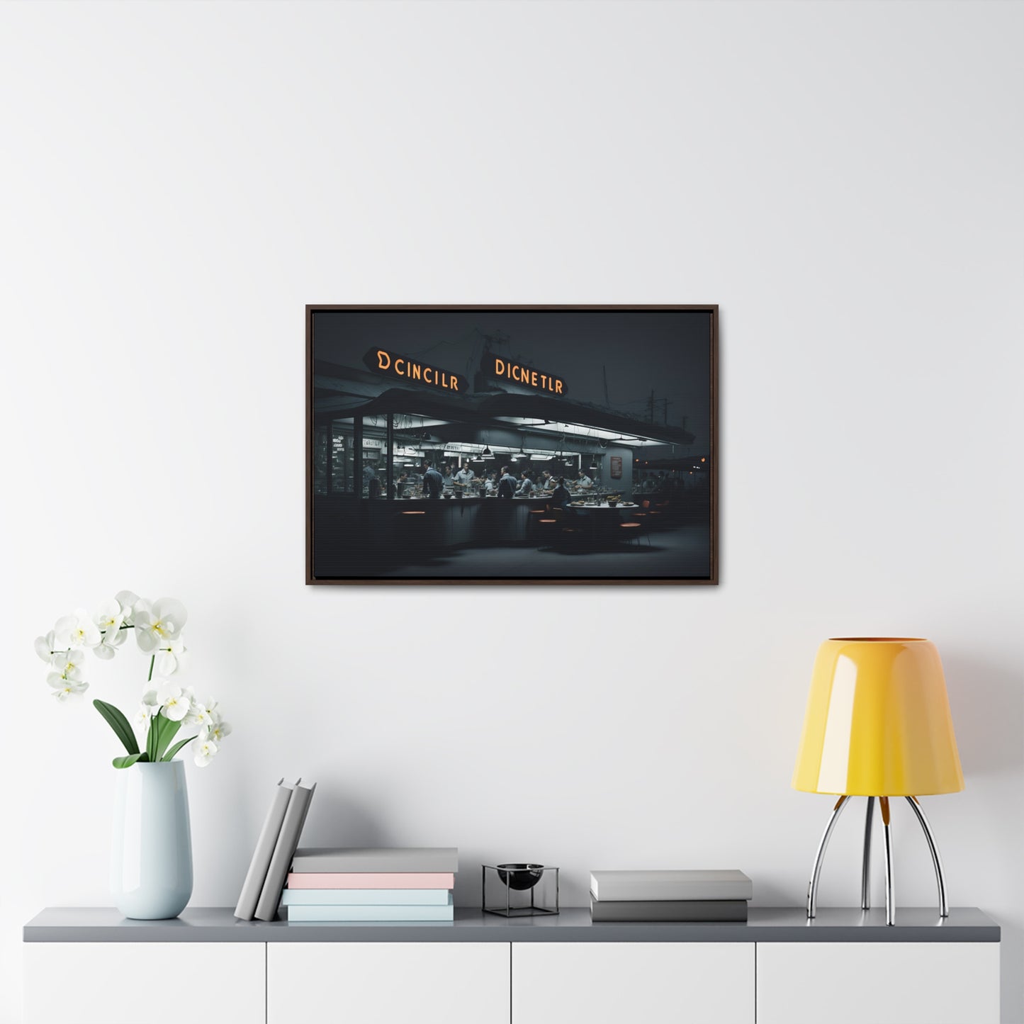 Drive-In Diner Dreams Nostalgic Dystopian Collection of Retro Wall Art Gallery Canvas Wraps Horizontal Frame v1/6