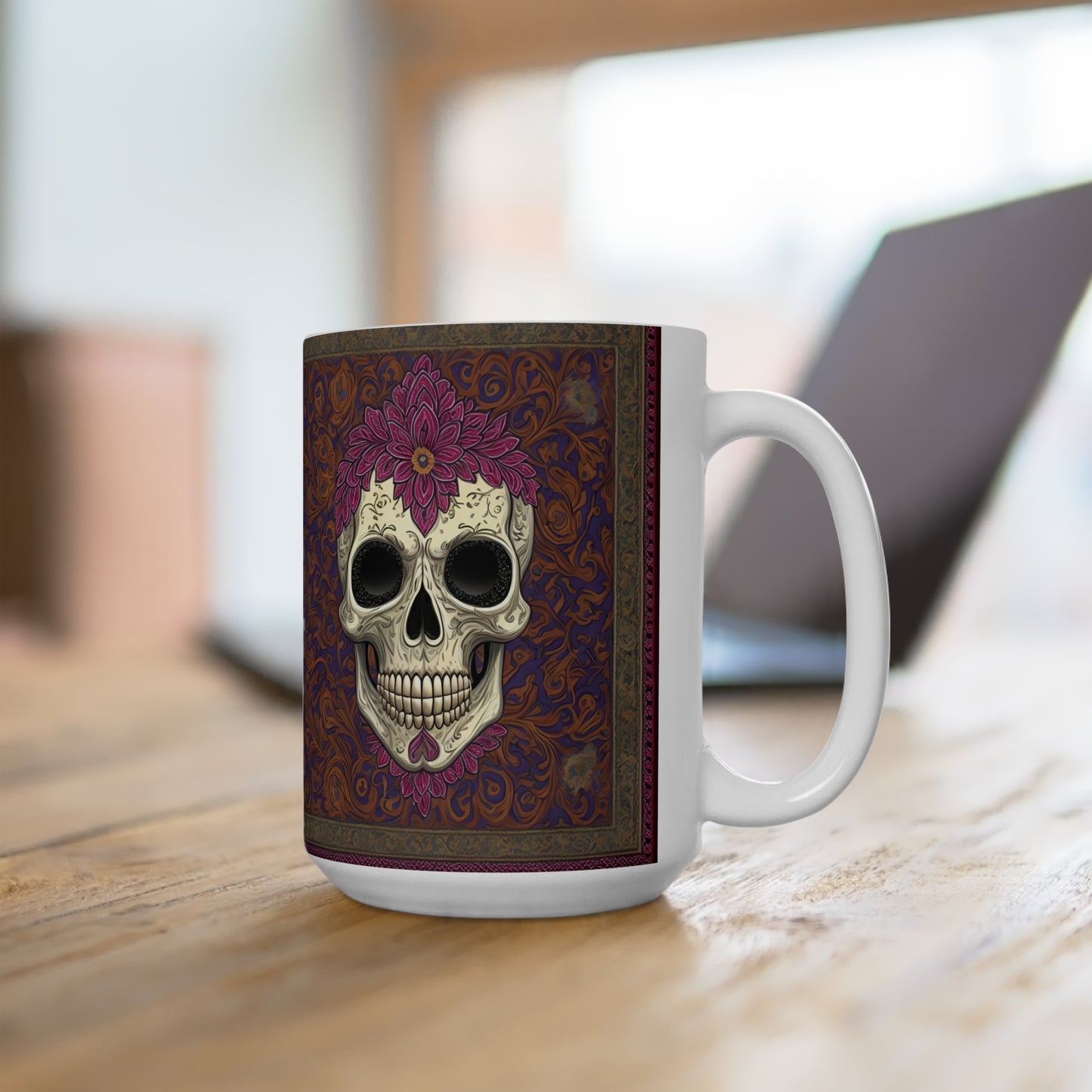 Sugar Skull Ceramic Mug 15oz v2