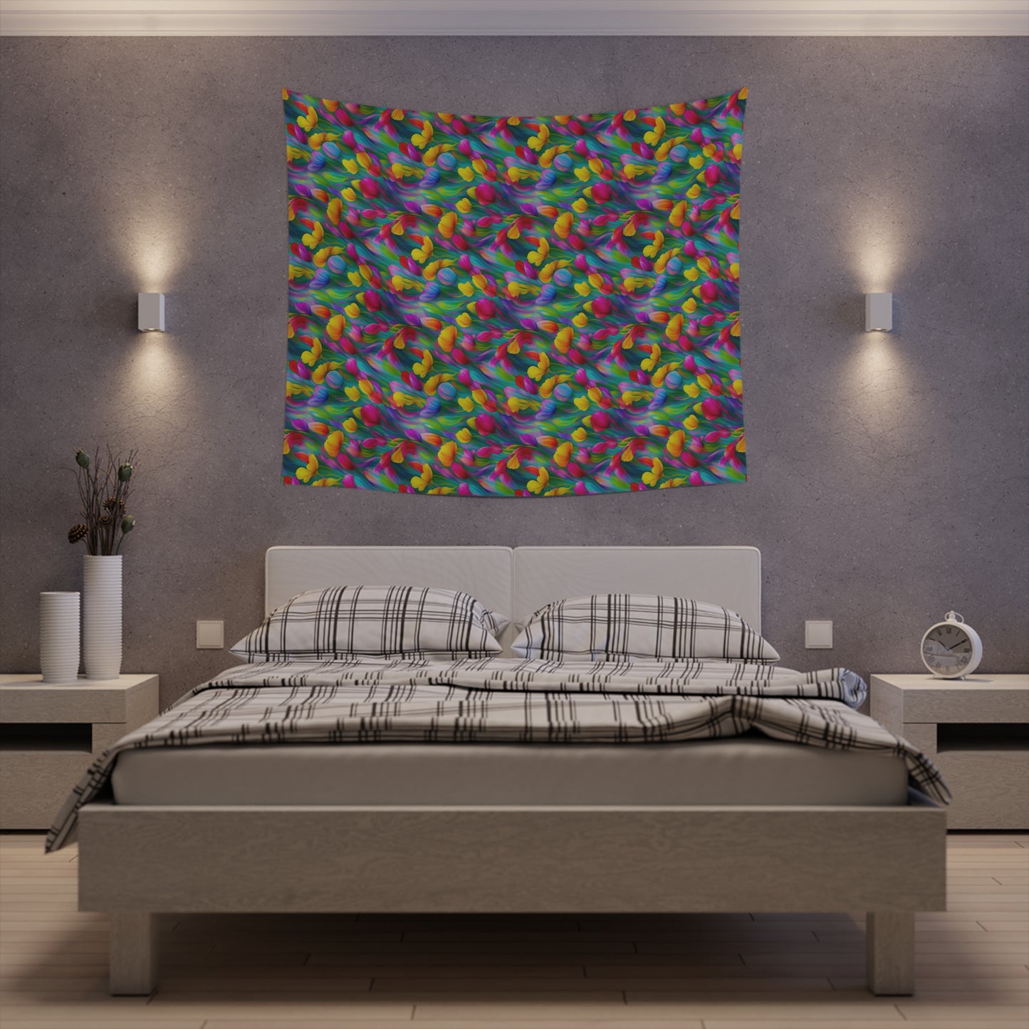 Rainbow Flower Tapestry for the wall for pride and celebrating inclusiveness lgbtq ally wall art gay wall art up to 100 inches show pride v3