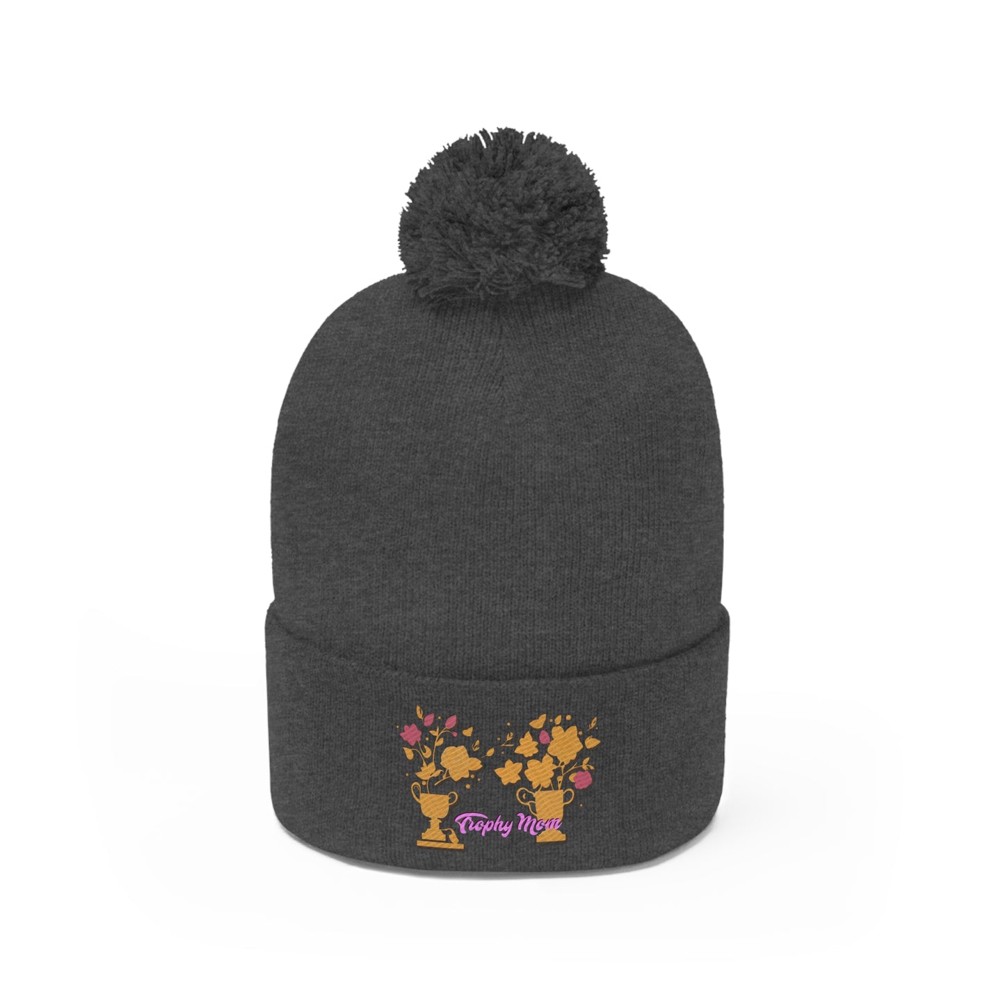 Trophy mom beanie embroidered mothers day Pom Pom Beanie gift trophy for mom birthday mommy christmas present