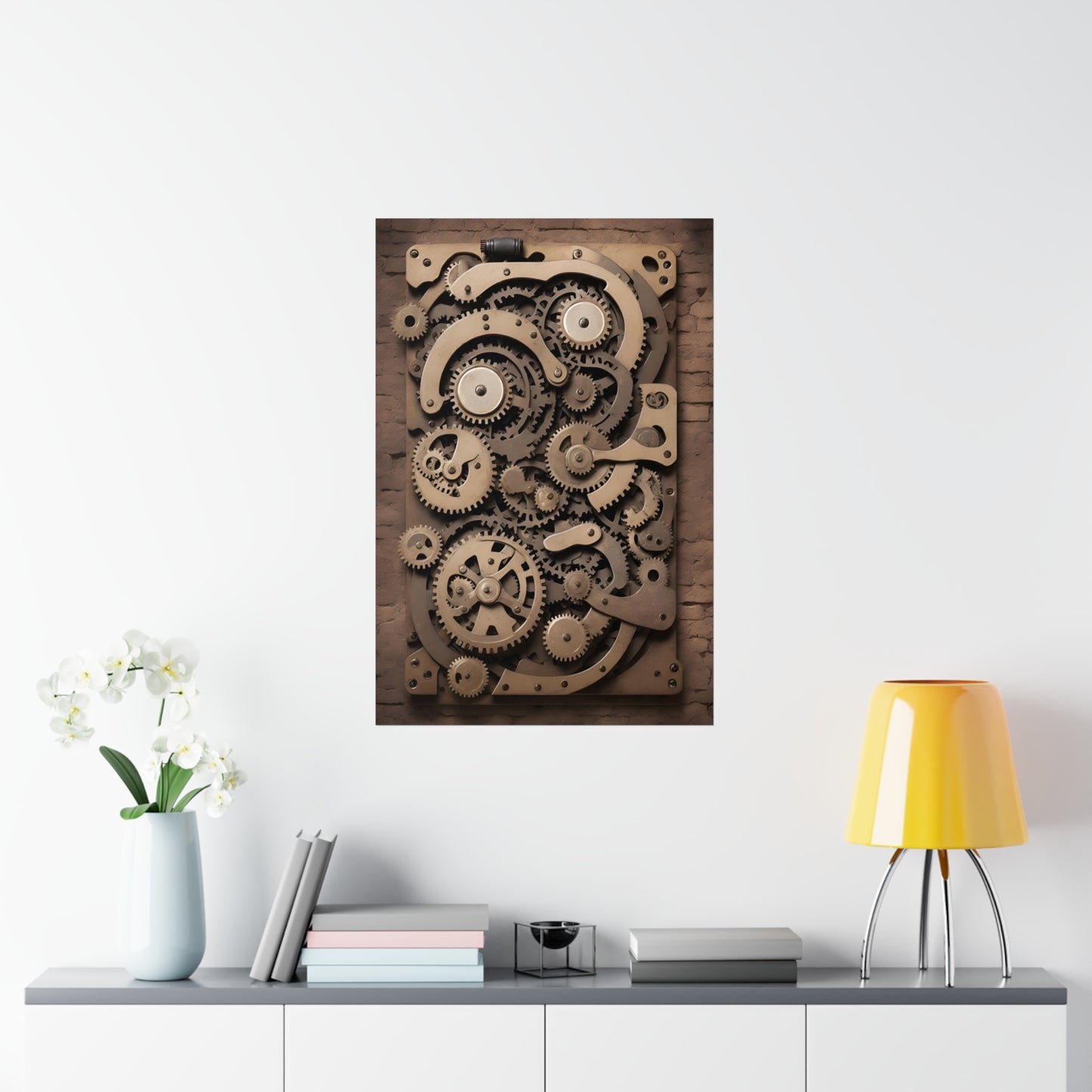 Steampunk Sign hanging poster Premium Matte Vertical Posters for the man cave library bar art garage v1