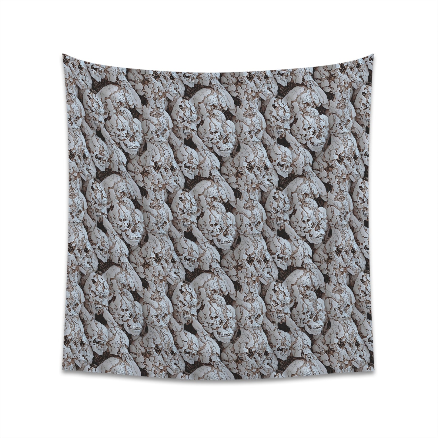 Cracked Skulls Tapestry for home decor pale cracked skull repeating pattern polyester tapestry with modern and unique design gorgeous