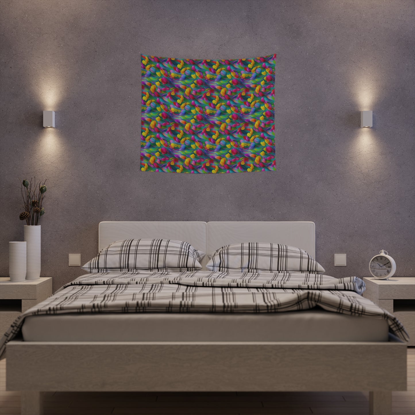 Rainbow Flower Tapestry for the wall for pride and celebrating inclusiveness lgbtq ally wall art gay wall art up to 100 inches show pride v3