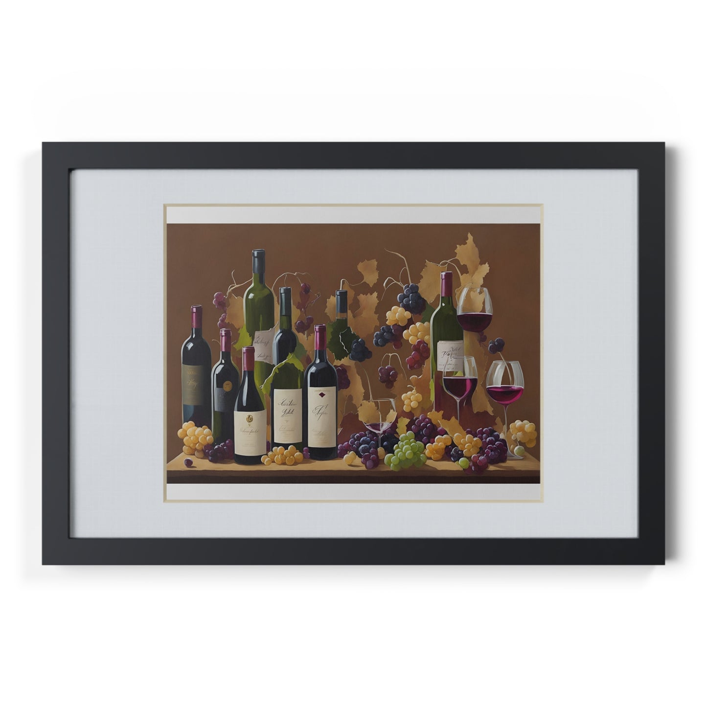 Wine framed art bar gift for mom black for the kitchen dining room poster v2