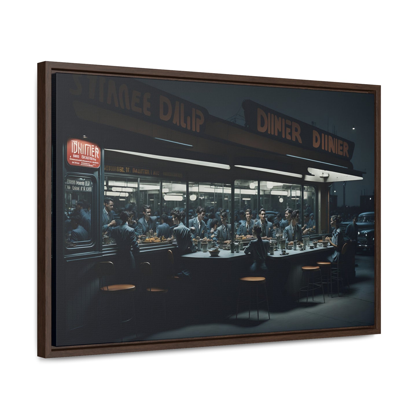 Drive-In Diner Dreams Nostalgic Dystopian Collection of Retro Wall Art Gallery Canvas Wraps Horizontal Frame v2/6