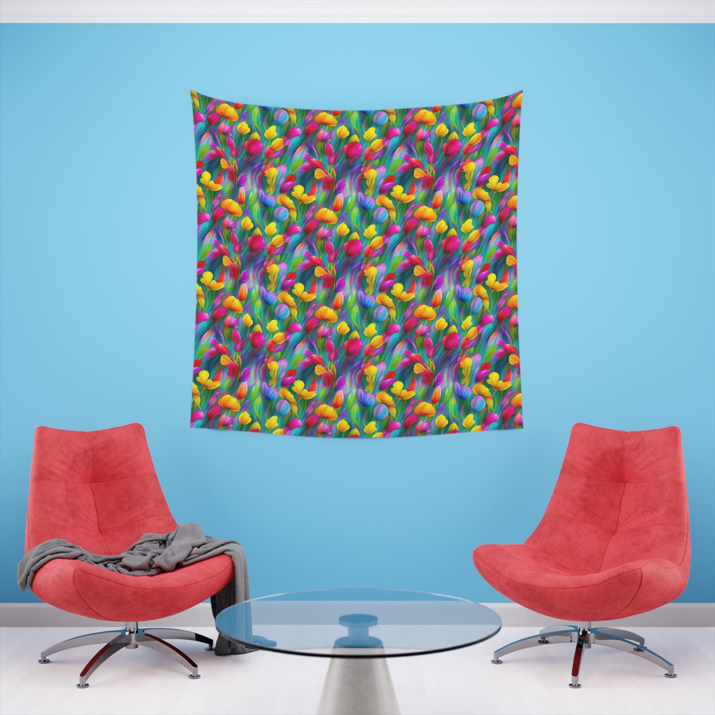 Rainbow Flower Tapestry for the wall for pride and celebrating inclusiveness lgbtq ally wall art gay wall art up to 100 inches show pride v3