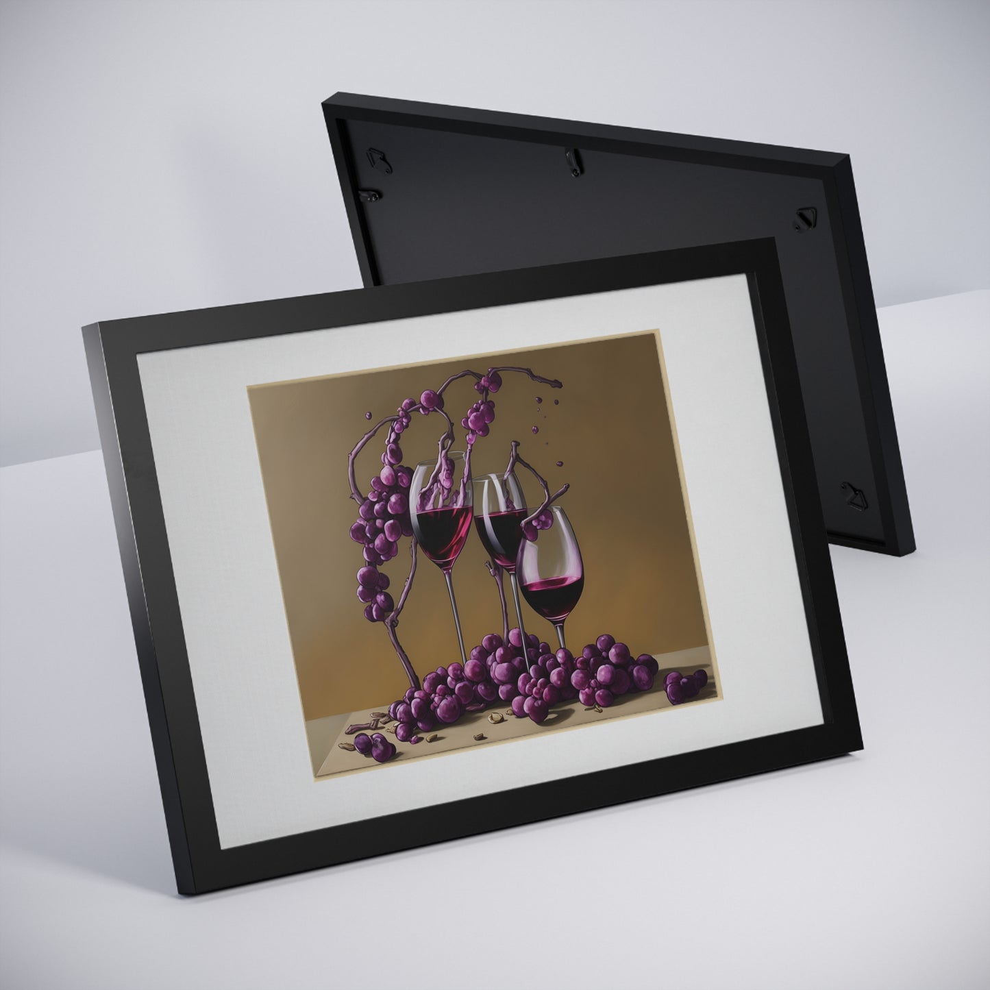 Wine framed art bar gift for mom black for the kitchen dining poster v9