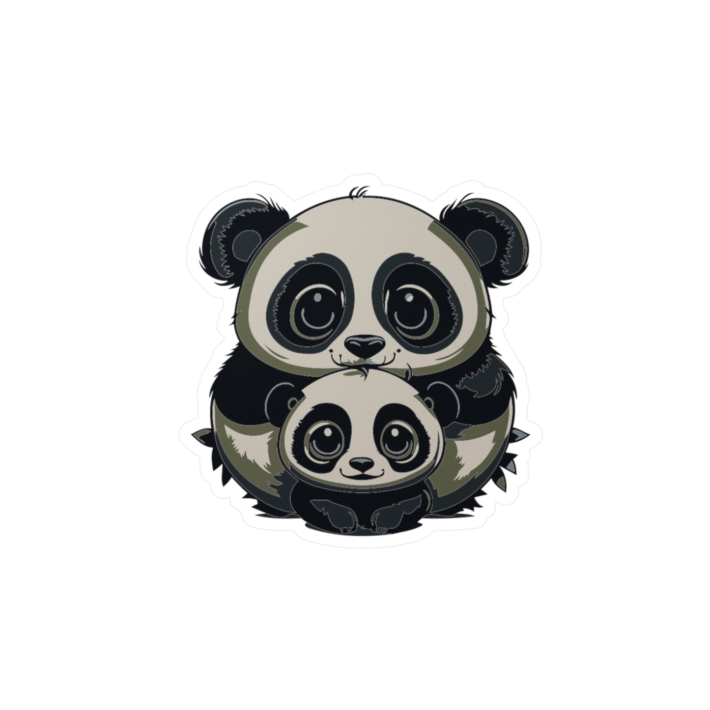 Mother and baby panda Vinyl Decal to liven up the playroom with vinyl cartoon animals with satin finish removable and restick decal