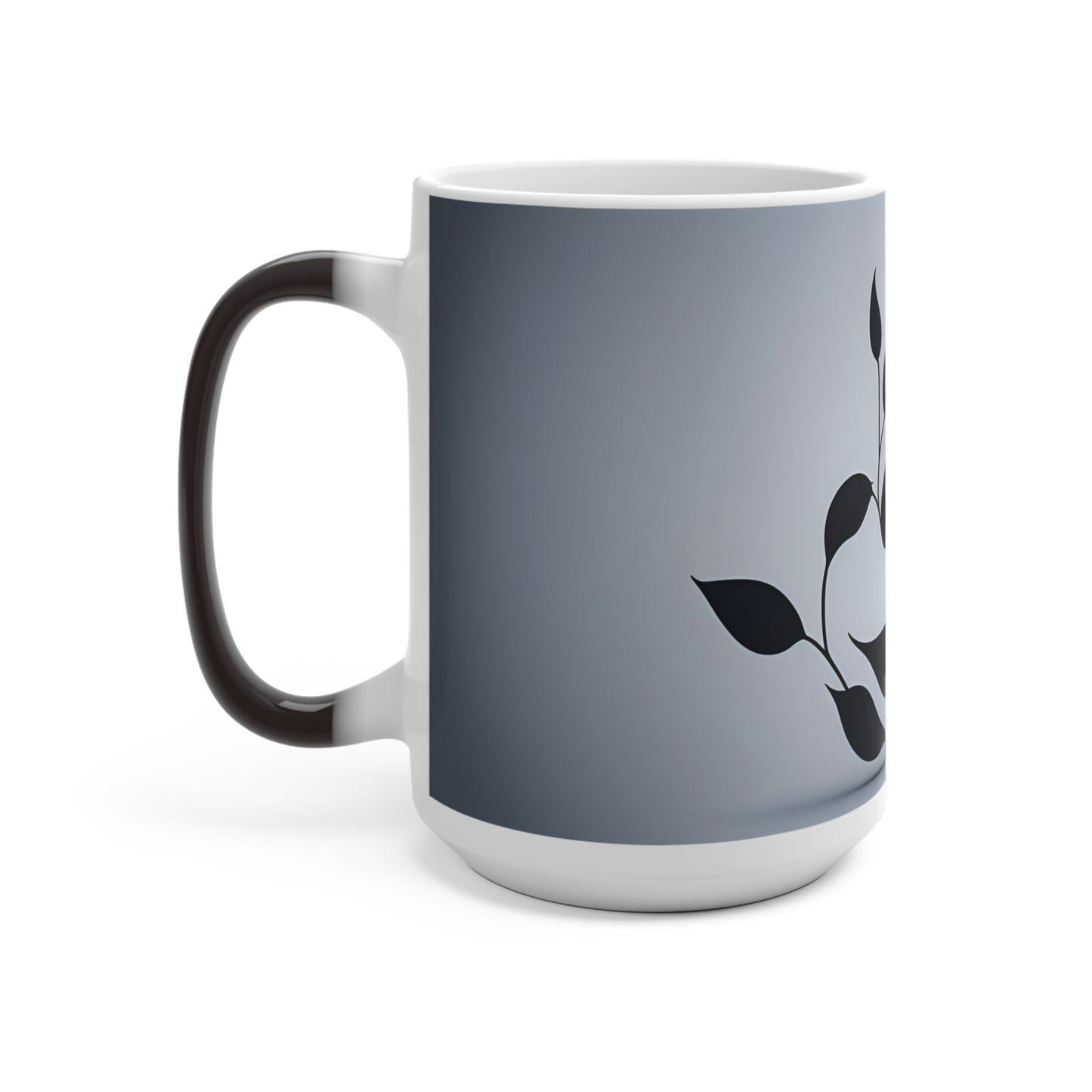 Dark flower Color Changing Mug Black mug that changes to show a black flower when it warms up mothers day gift changing coffee mug