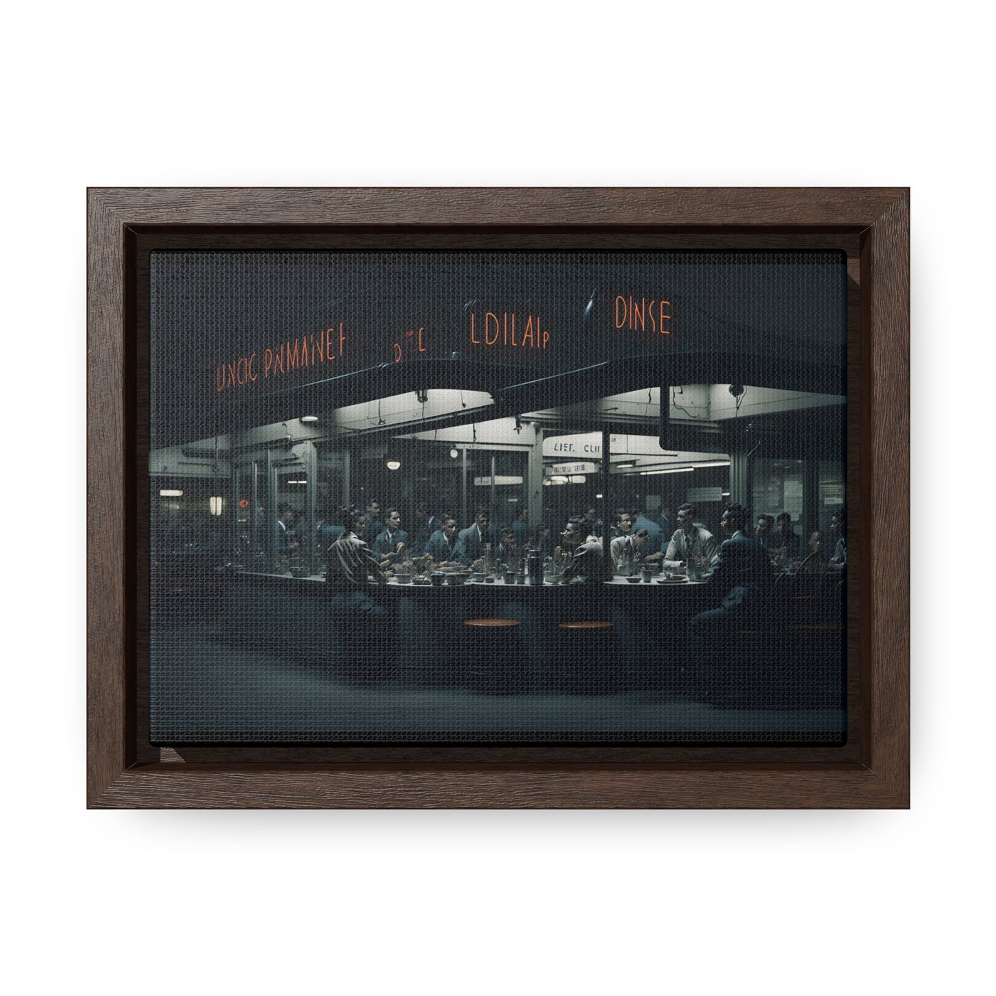 Drive-In Diner Dreams Nostalgic Dystopian Collection of Retro Wall Art Gallery Canvas Wraps Horizontal Frame v4/6