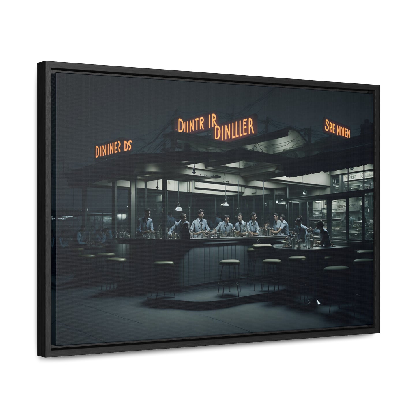 Drive-In Diner Dreams Nostalgic Dystopian Collection of Retro Wall Art Gallery Canvas Wraps Horizontal Frame v3/6