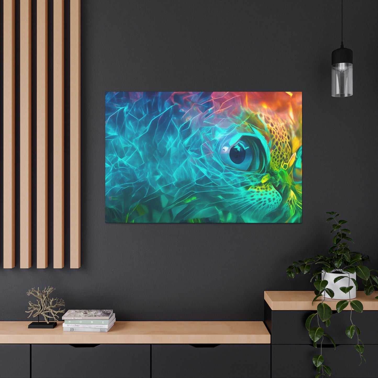 Rainbow wave stretched Canvas Gallery Wraps for the gameroom art gay gift for lgbtq lovers ally femme style art horizontal orientation v3