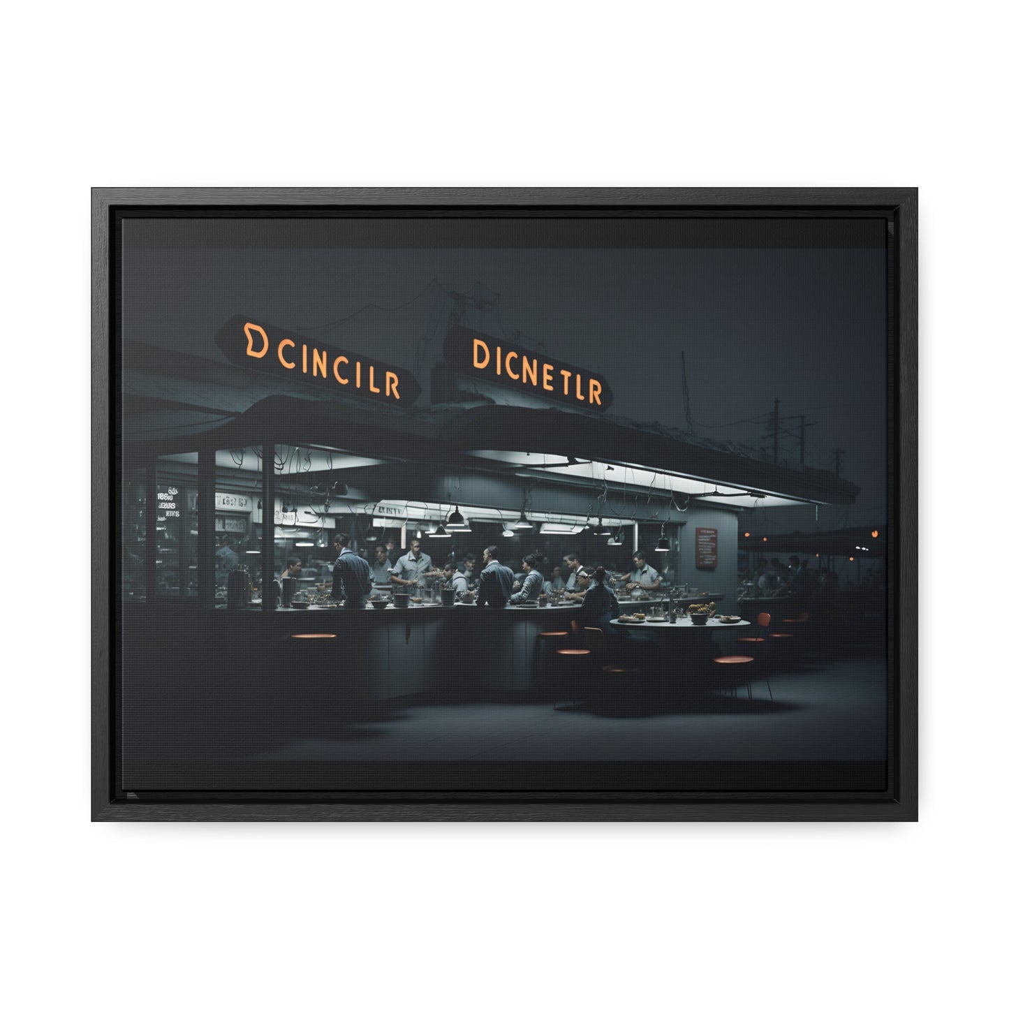 Drive-In Diner Dreams Nostalgic Dystopian Collection of Retro Wall Art Gallery Canvas Wraps Horizontal Frame v1/6