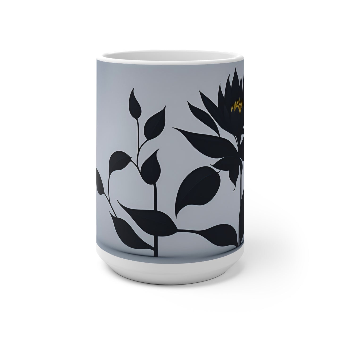 Dark flower Color Changing Mug Black mug that changes to show a black flower when it warms up mothers day gift changing coffee mug