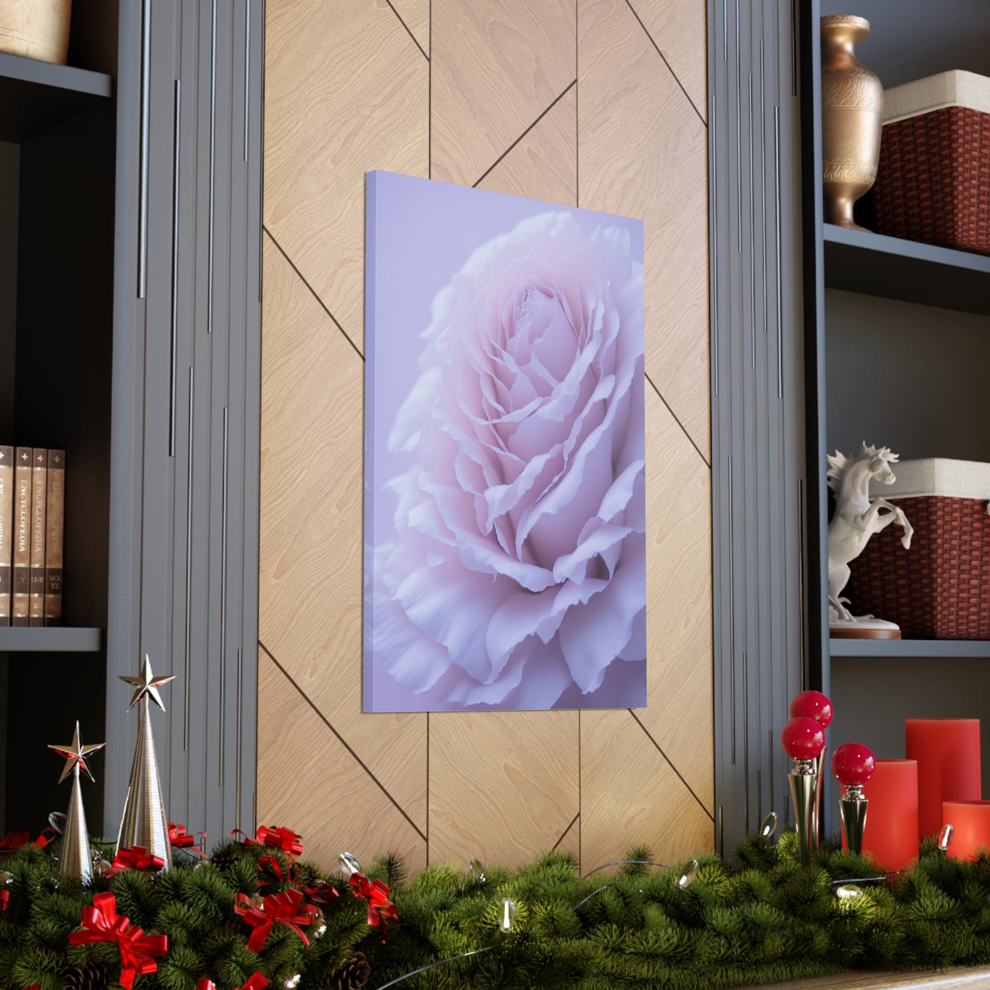 Soft Art White Flower canvas wrap around Soft pink and white print for a soft clean home decor Soft floral art canvas print for the bathroom