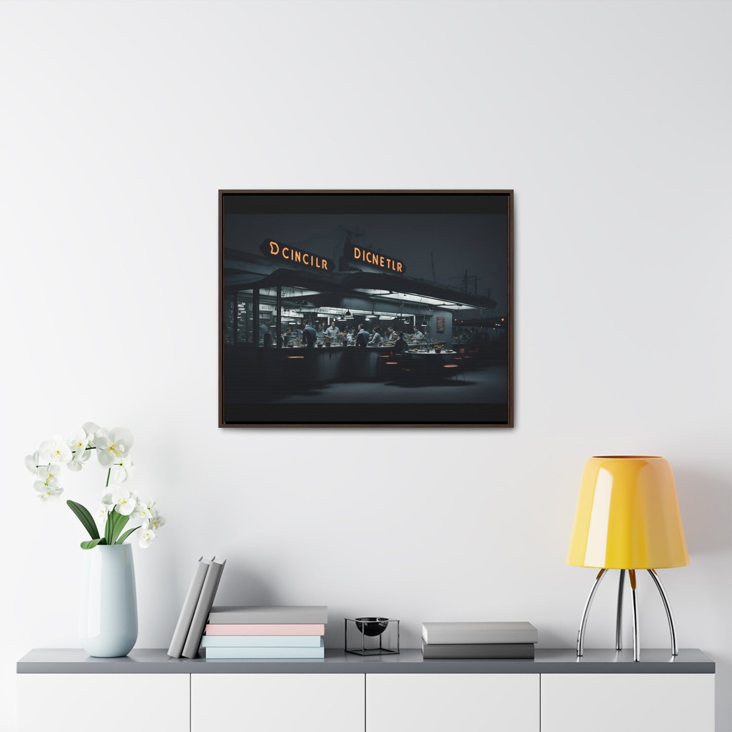 Drive-In Diner Dreams Nostalgic Dystopian Collection of Retro Wall Art Gallery Canvas Wraps Horizontal Frame v1/6