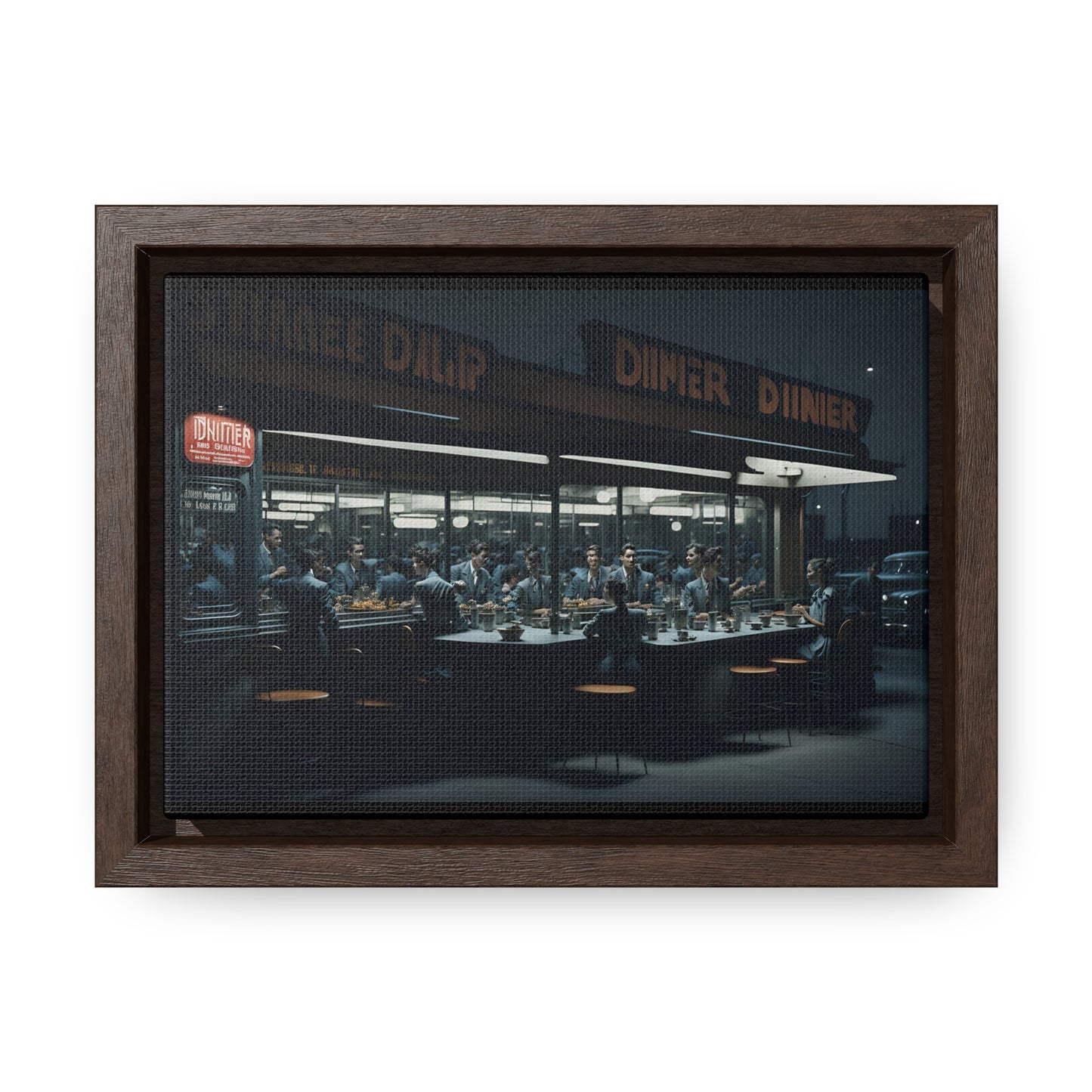 Drive-In Diner Dreams Nostalgic Dystopian Collection of Retro Wall Art Gallery Canvas Wraps Horizontal Frame v2/6