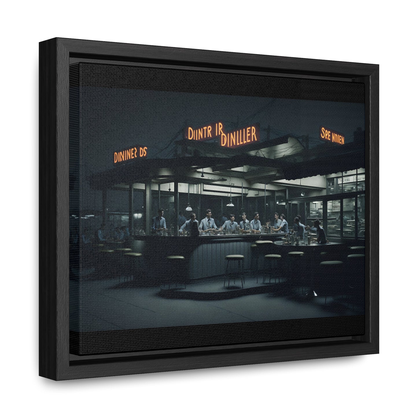 Drive-In Diner Dreams Nostalgic Dystopian Collection of Retro Wall Art Gallery Canvas Wraps Horizontal Frame v3/6