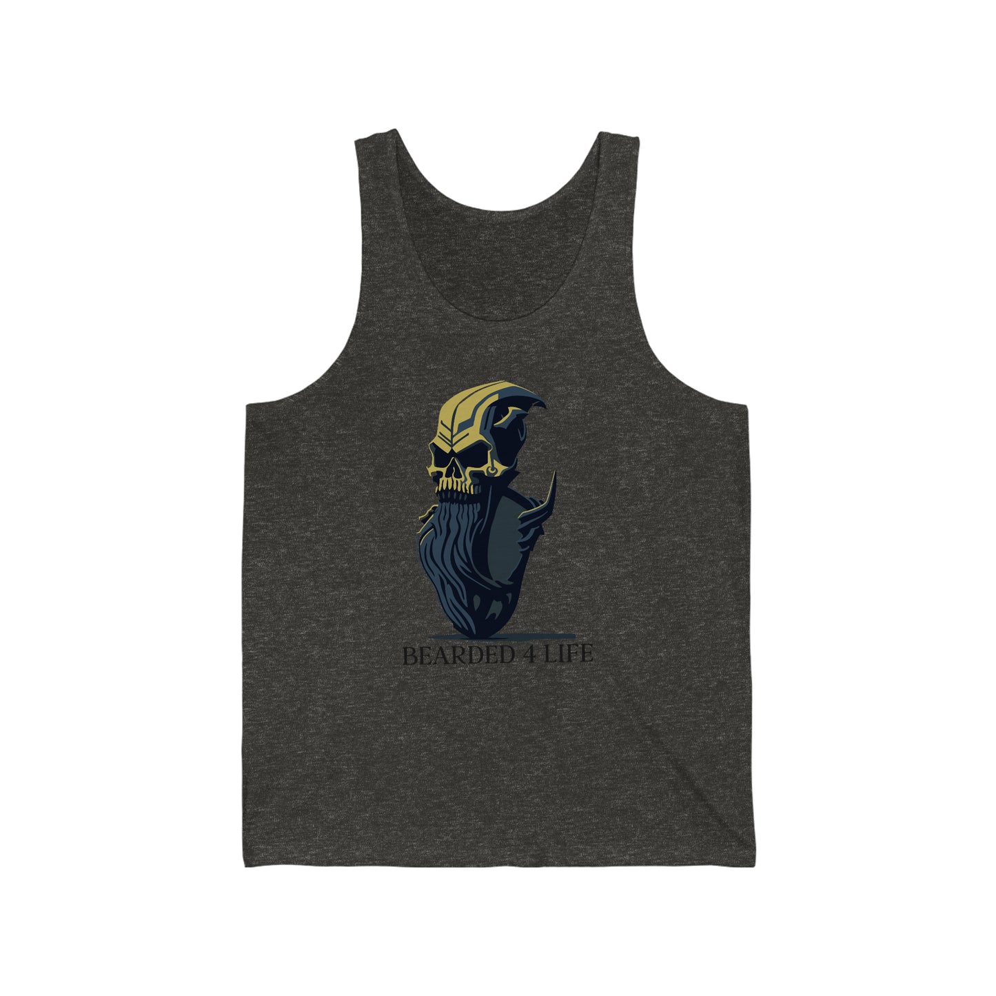 Bearded 4 Life tank top for bearded men that just wont quit with the beard skull with a beard tank for fathers with beads on fathers day