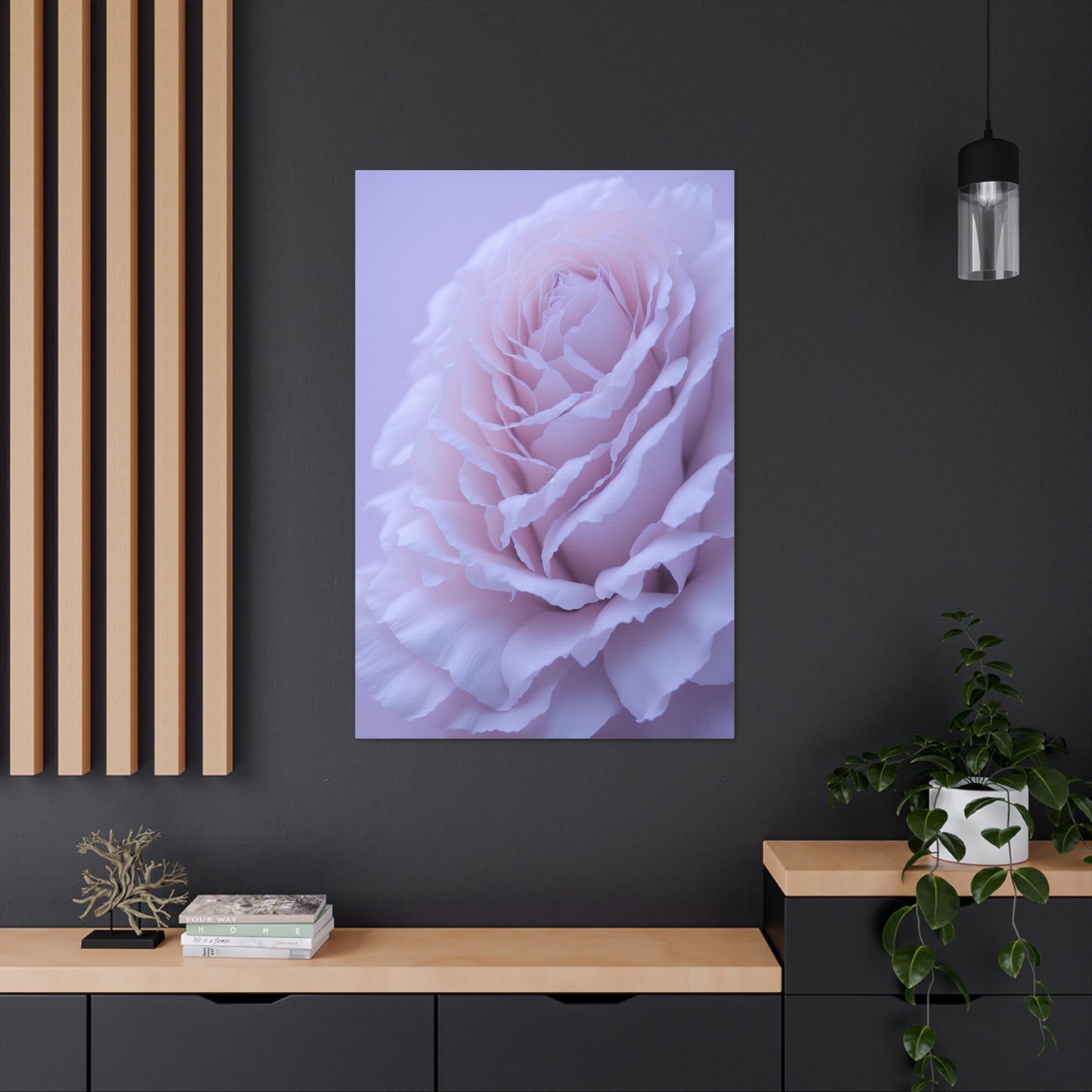 Soft Art White Flower canvas wrap around Soft pink and white print for a soft clean home decor Soft floral art canvas print for the bathroom