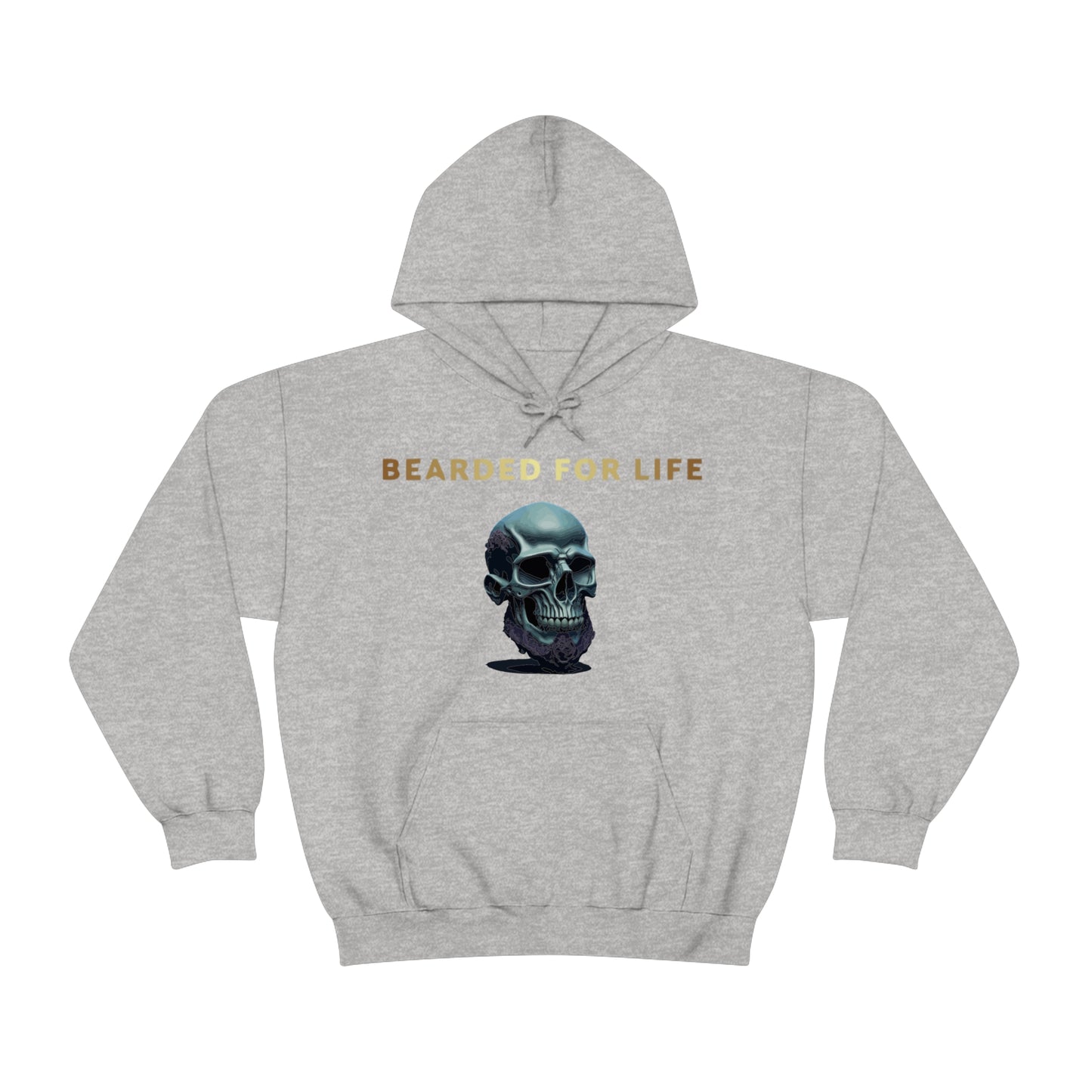 Bearded for life hoodie with a skull with a beard for the man that will have beard till he dies and is proud of his beard on fathers day v1