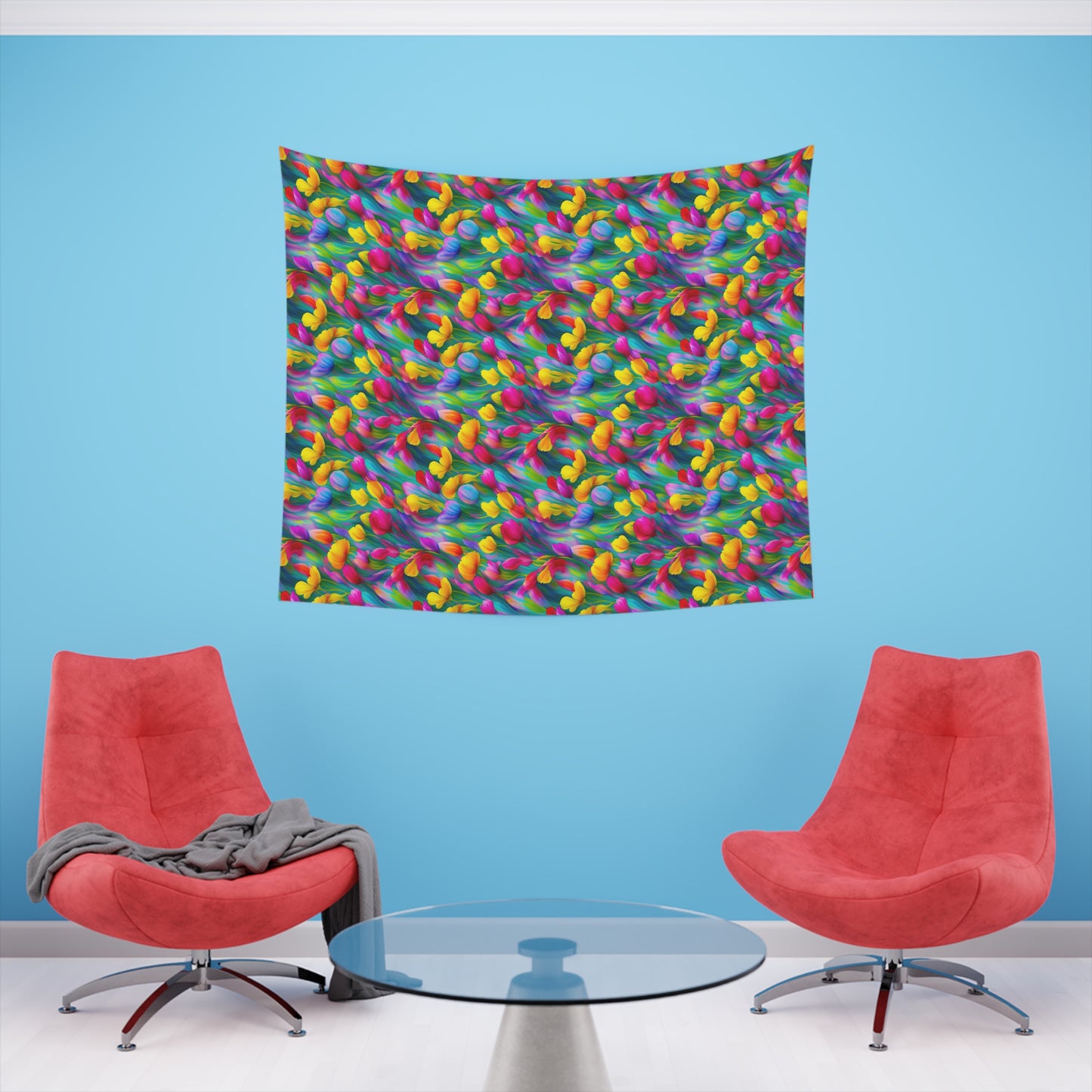 Rainbow Flower Tapestry for the wall for pride and celebrating inclusiveness lgbtq ally wall art gay wall art up to 100 inches show pride v3