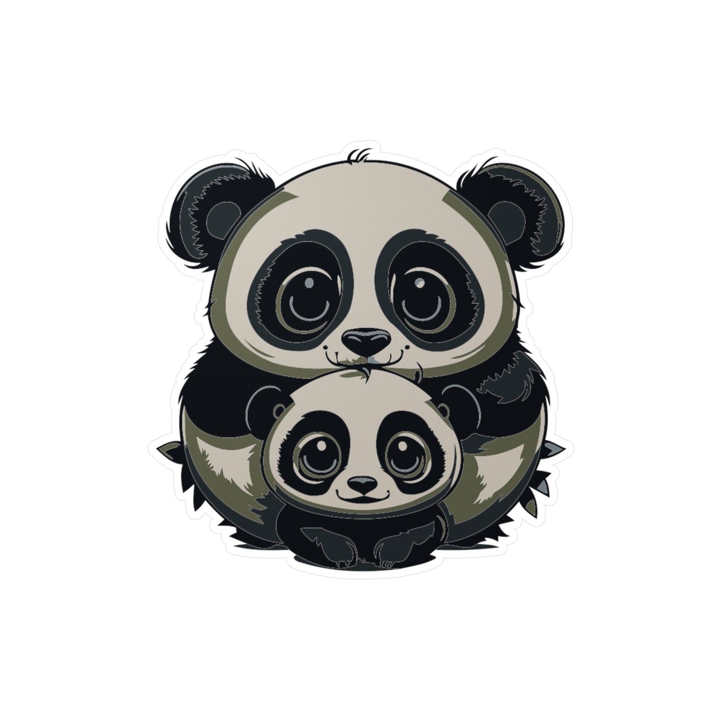 Mother and baby panda Vinyl Decal to liven up the playroom with vinyl cartoon animals with satin finish removable and restick decal