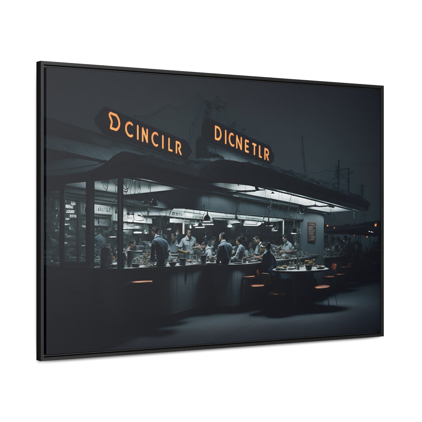 Drive-In Diner Dreams Nostalgic Dystopian Collection of Retro Wall Art Gallery Canvas Wraps Horizontal Frame v1/6