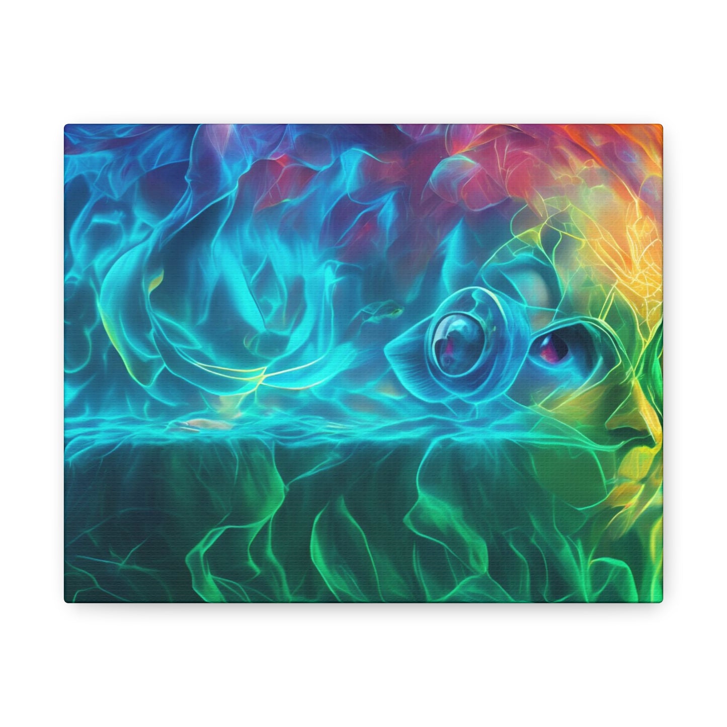 Rainbow wave stretched Canvas Gallery Wraps for the gameroom art gay gift for lgbtq lovers ally femme style art horizontal orientation v4