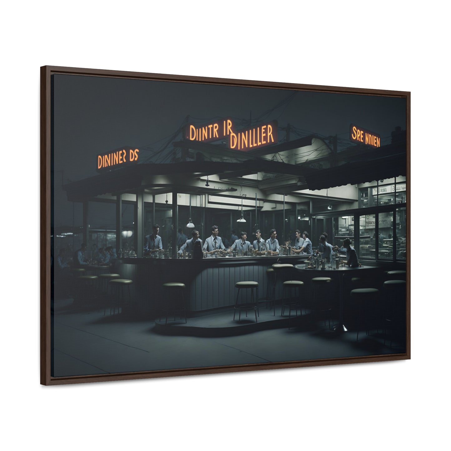 Drive-In Diner Dreams Nostalgic Dystopian Collection of Retro Wall Art Gallery Canvas Wraps Horizontal Frame v3/6