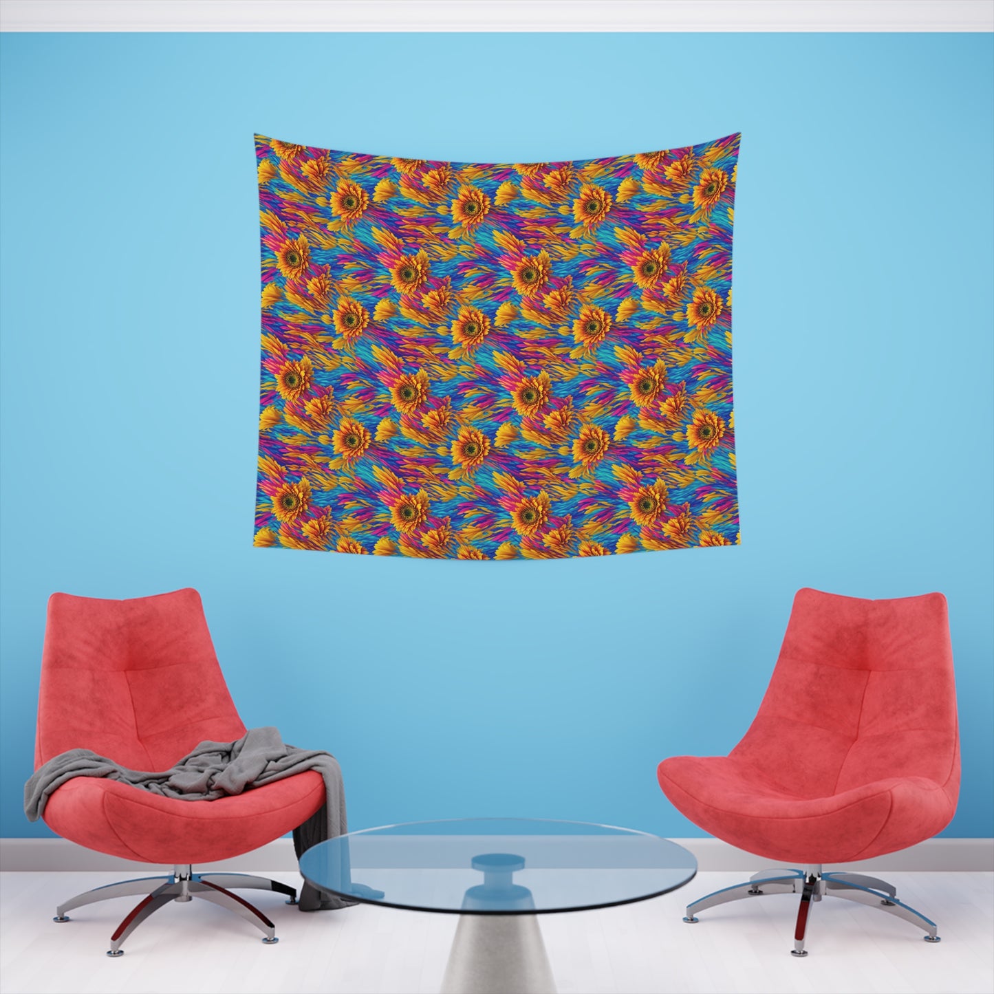 Rainbow Flower Tapestry for the wall for pride and celebrating inclusiveness lgbtq ally wall art gay wall art up to 100 inches show pride v2