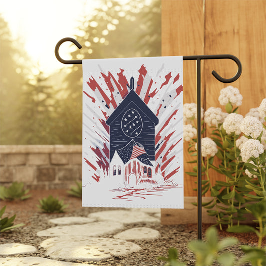 Patriotic Chapel Banner Part of the god and country collection for the home and garden to show your fourth of july veterans day patriots