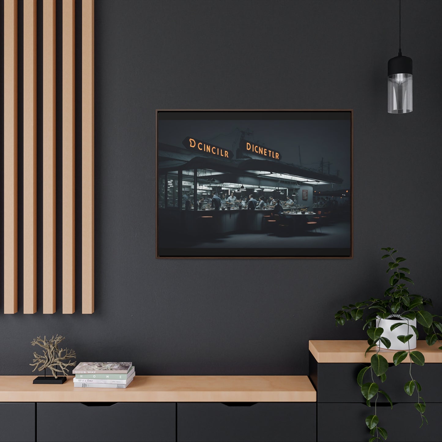 Drive-In Diner Dreams Nostalgic Dystopian Collection of Retro Wall Art Gallery Canvas Wraps Horizontal Frame v1/6