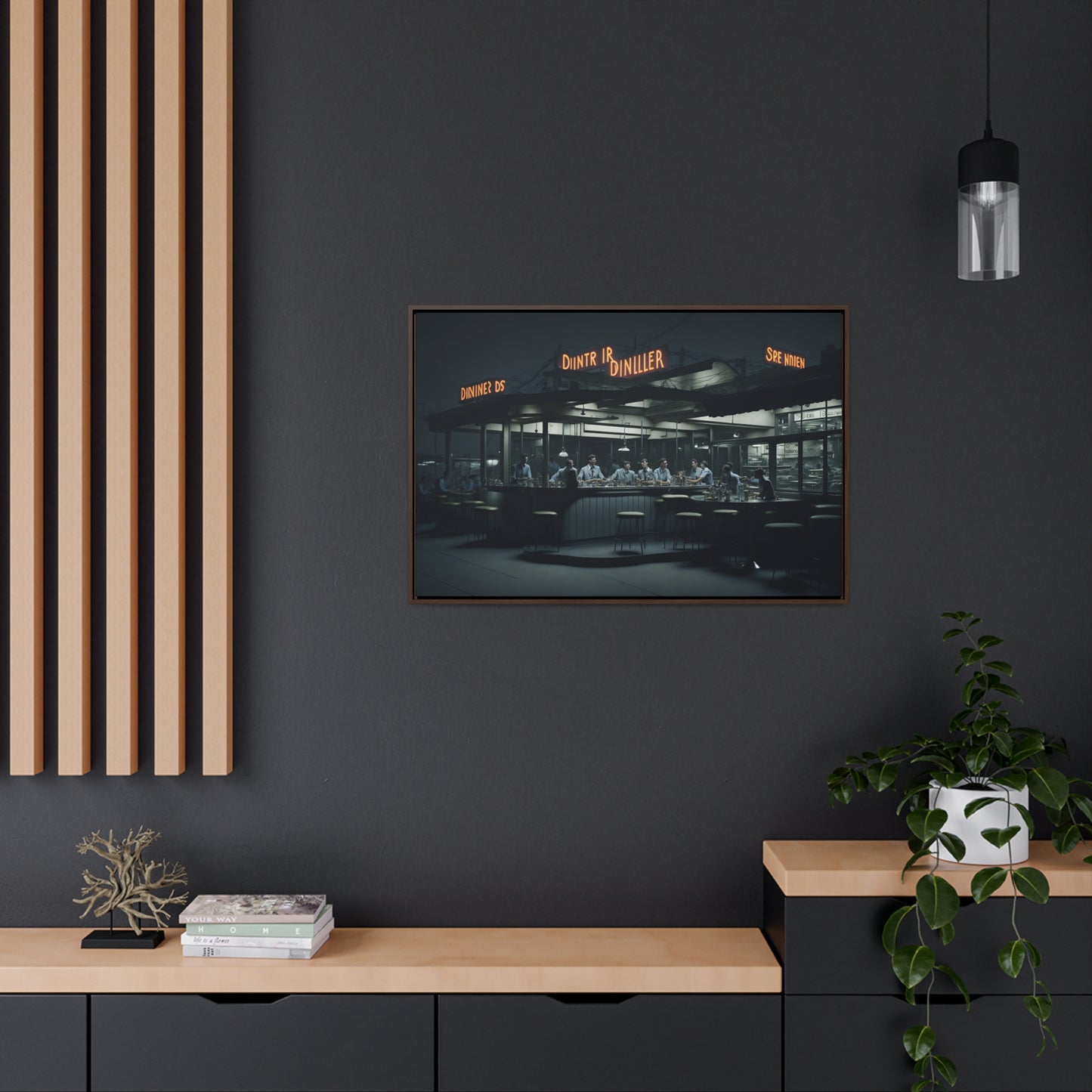 Drive-In Diner Dreams Nostalgic Dystopian Collection of Retro Wall Art Gallery Canvas Wraps Horizontal Frame v3/6