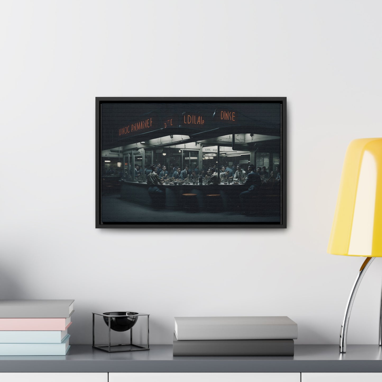 Drive-In Diner Dreams Nostalgic Dystopian Collection of Retro Wall Art Gallery Canvas Wraps Horizontal Frame v4/6