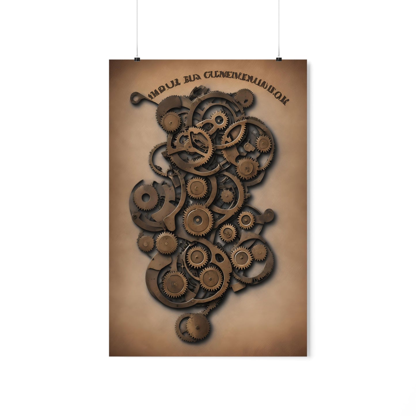 Steampunk Sign hanging poster Premium Matte Vertical Posters for the man cave library bar art garage v2