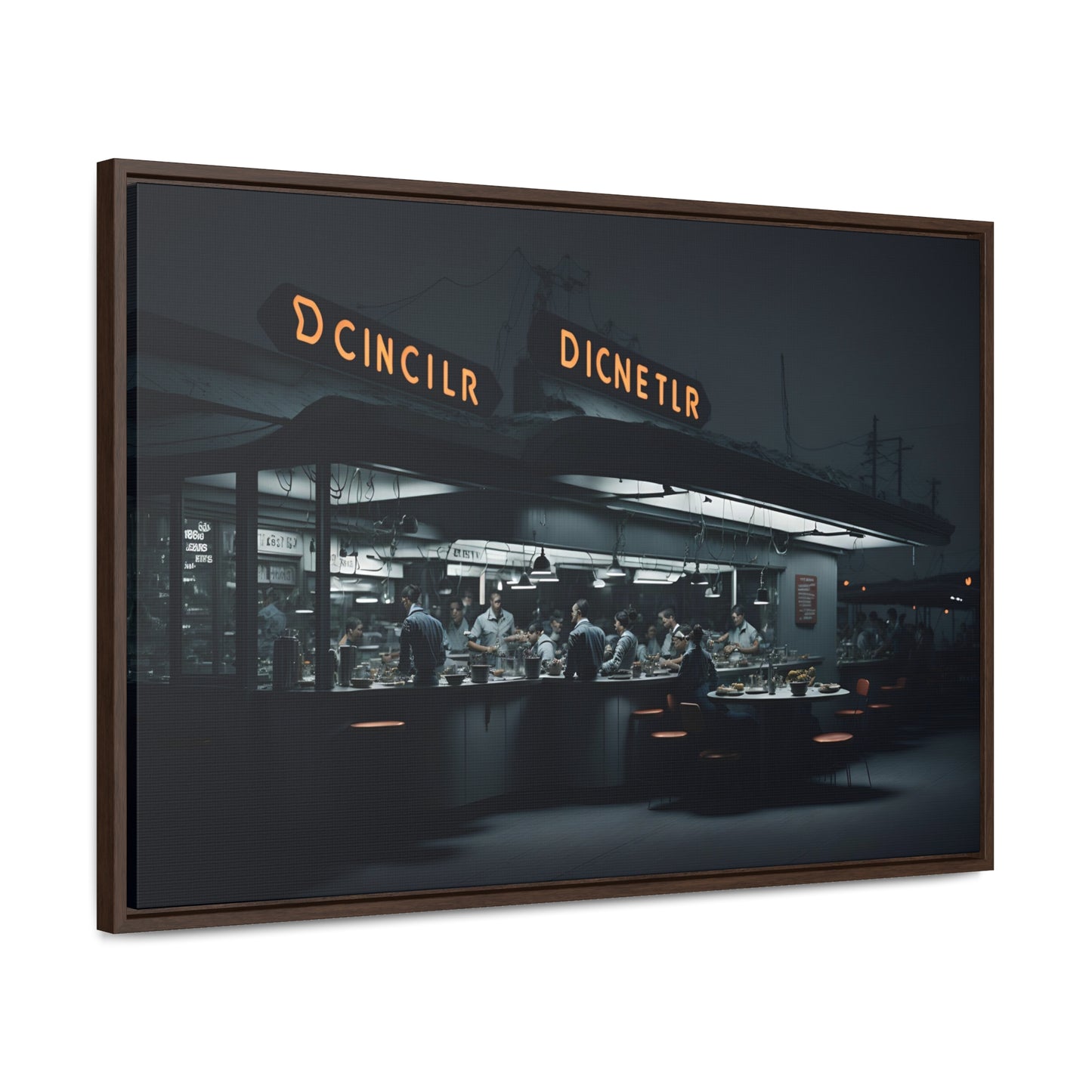 Drive-In Diner Dreams Nostalgic Dystopian Collection of Retro Wall Art Gallery Canvas Wraps Horizontal Frame v1/6