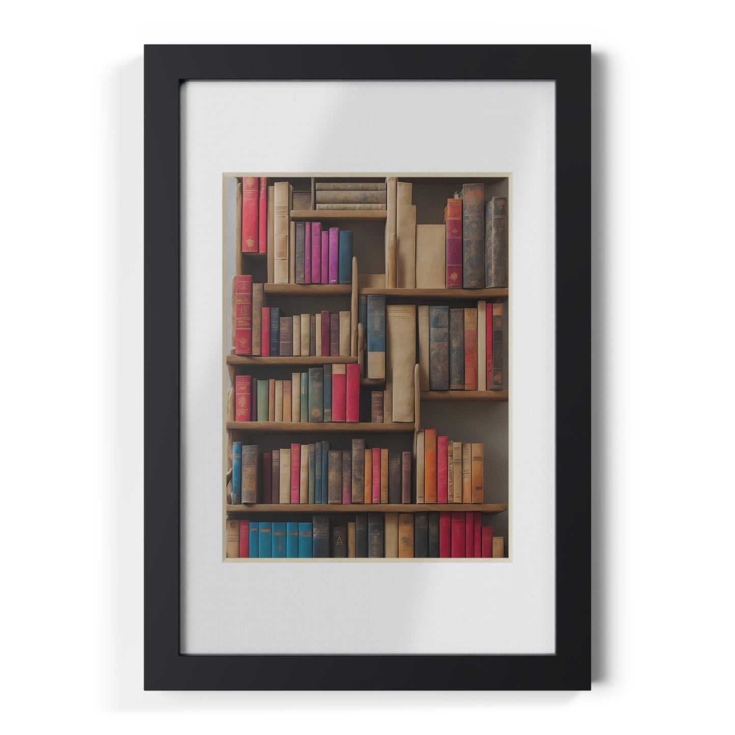 Library framed art library bookshelf studio study office poster teacher 3