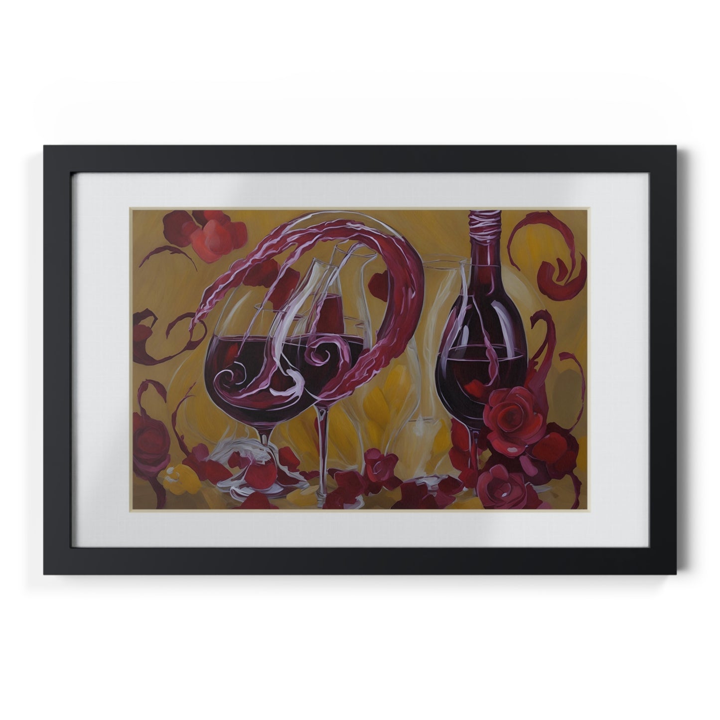 Wine framed art bar gift for mom black for the kitchen dining room poster v7