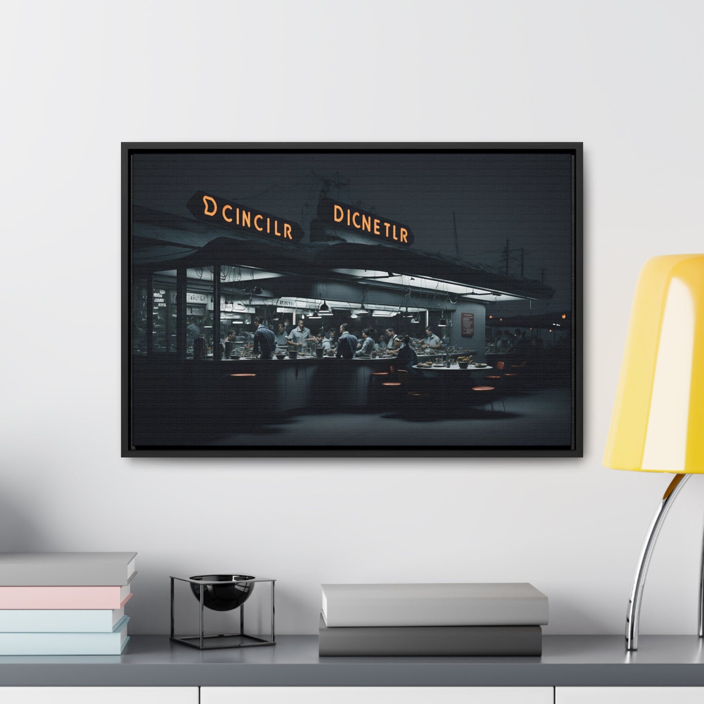 Drive-In Diner Dreams Nostalgic Dystopian Collection of Retro Wall Art Gallery Canvas Wraps Horizontal Frame v1/6