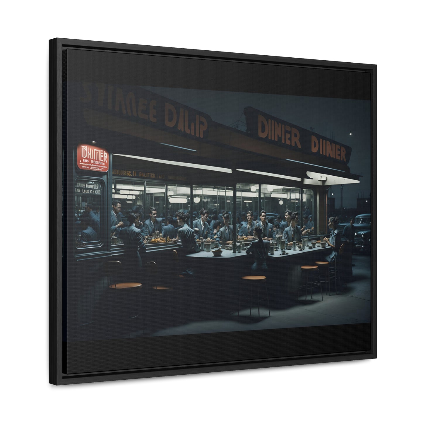 Drive-In Diner Dreams Nostalgic Dystopian Collection of Retro Wall Art Gallery Canvas Wraps Horizontal Frame v2/6