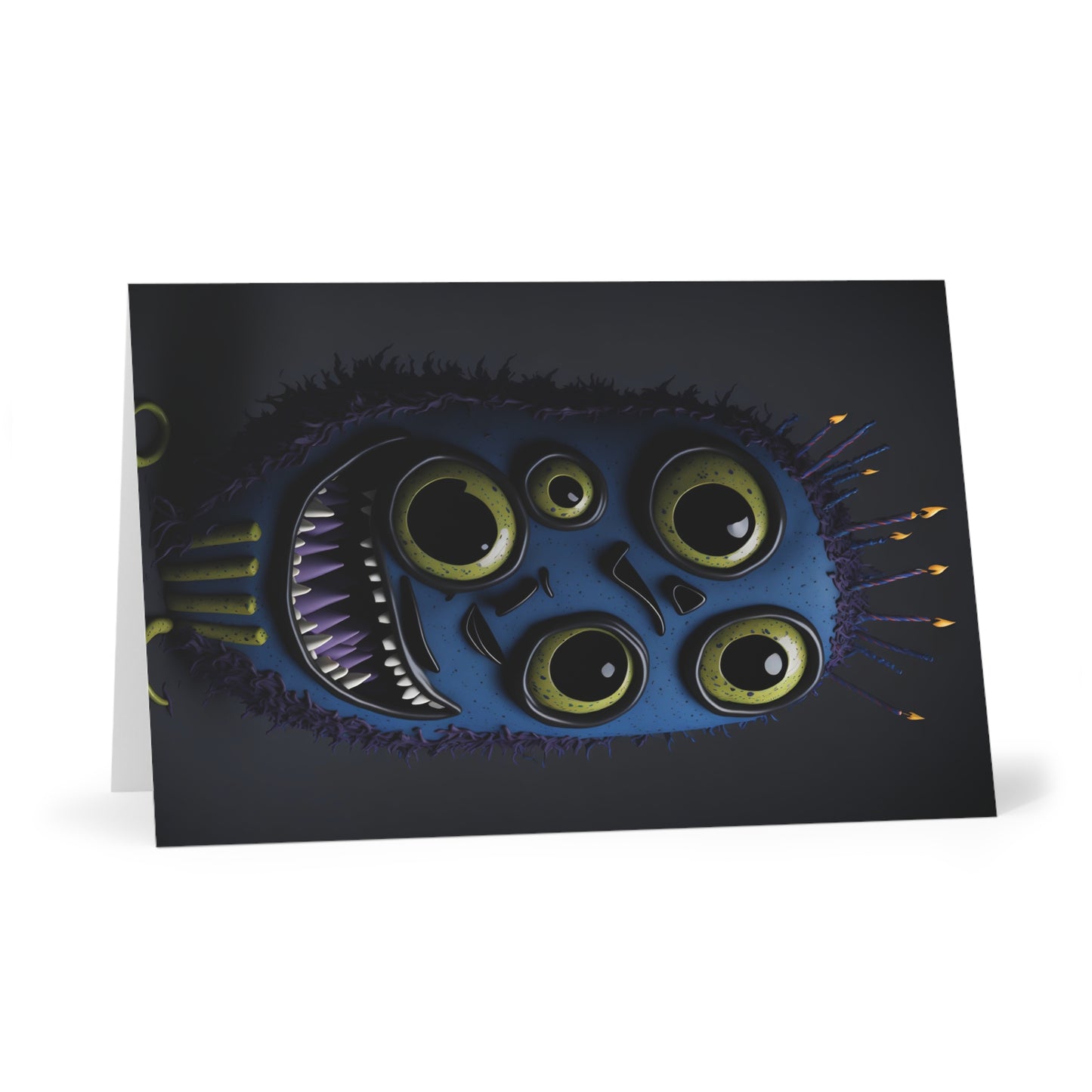 Happy Birthday Monster Greeting Cards (7 pcs) Design 10 of 15