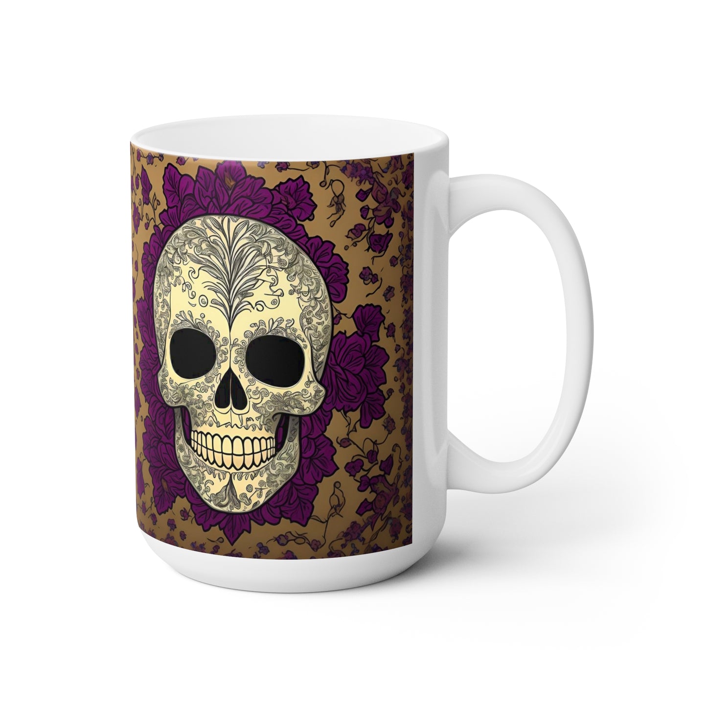 Sugar Skull Ceramic Mug 15oz